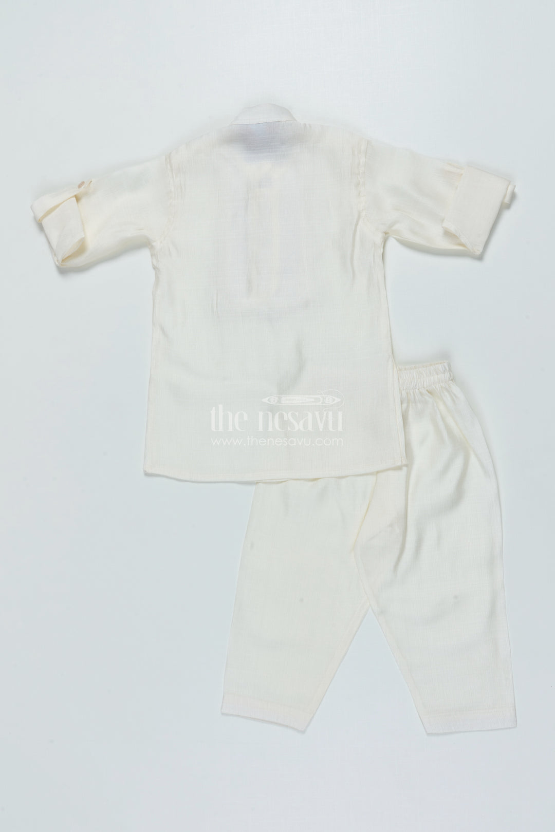 Boys Ethnic Jacket Set with Embroidered Nehru Vest for Poojas and Functions