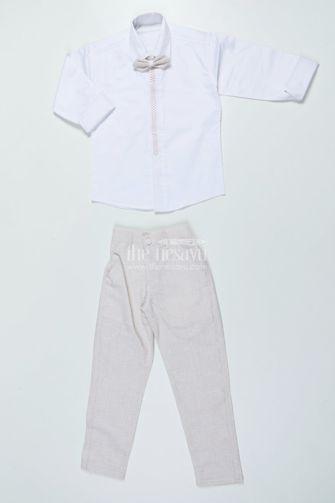 Boys Three-Piece Blazer Set with Bow Tie for Weddings and Celebrations