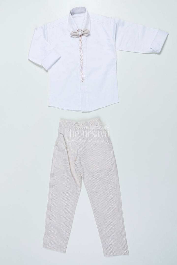 Boys Three-Piece Blazer Set with Bow Tie for Weddings and Celebrations