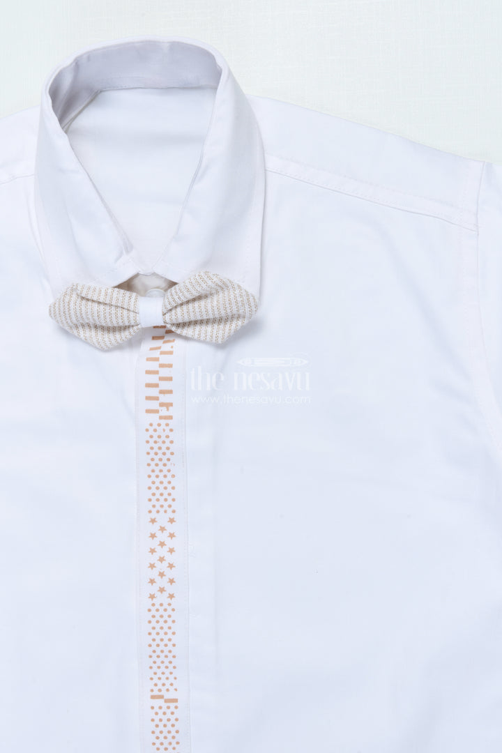 Boys Three-Piece Blazer Set with Bow Tie for Weddings and Celebrations