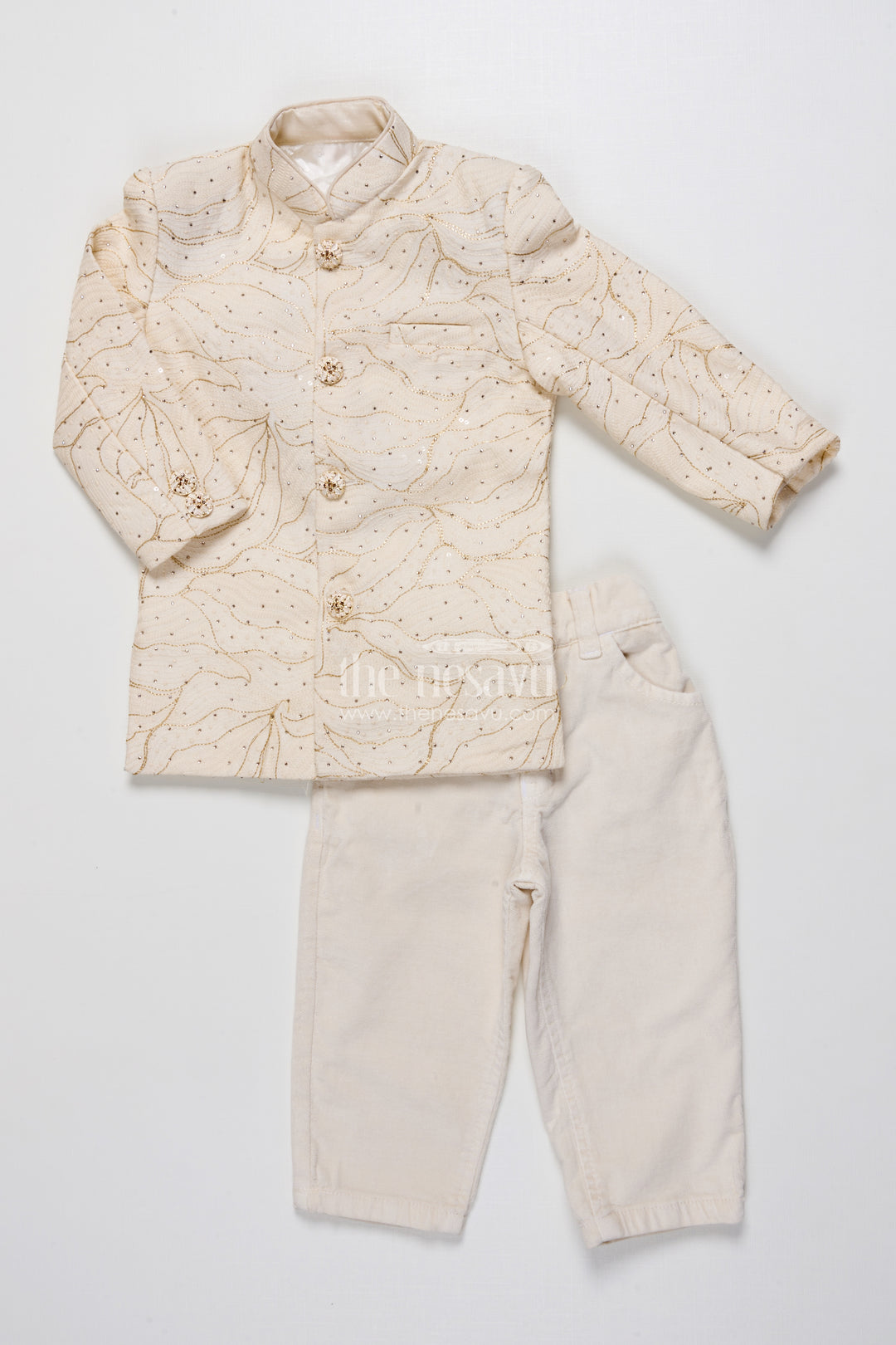 Boys Ethnic Wear Set In Raw Silk for Wedding and Festive Occasions