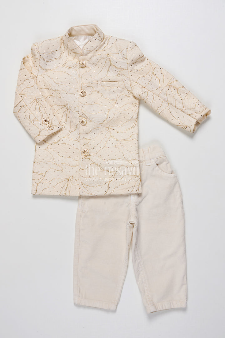 Boys Ethnic Wear Set In Raw Silk for Wedding and Festive Occasions