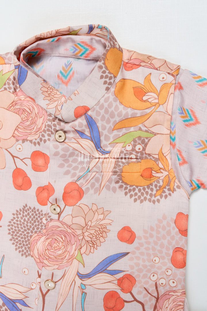 Boys Kurta Pajama with Printed Jacket for Weddings and Ethnic Functions