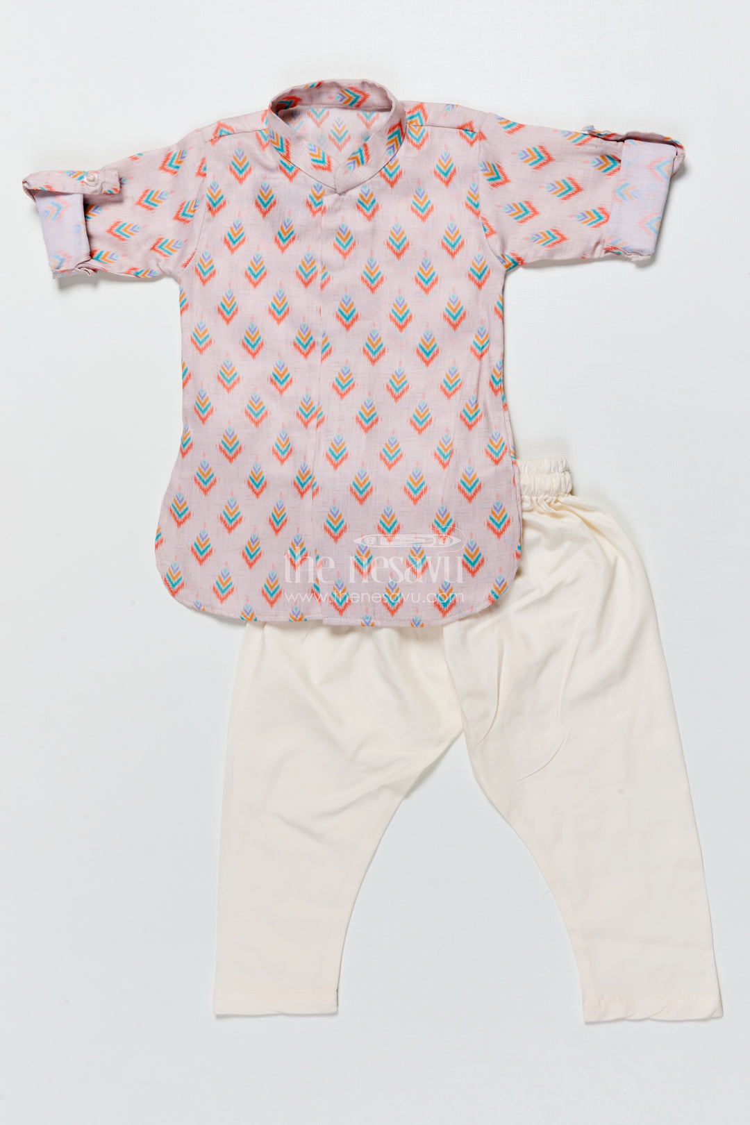 Boys Kurta Pajama with Printed Jacket for Weddings and Ethnic Functions