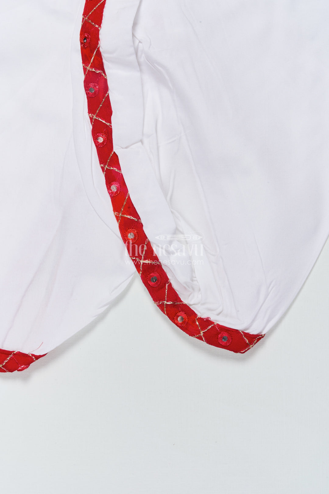 Toddler Boys Red Dothi Kurta Set for Traditional Occasions