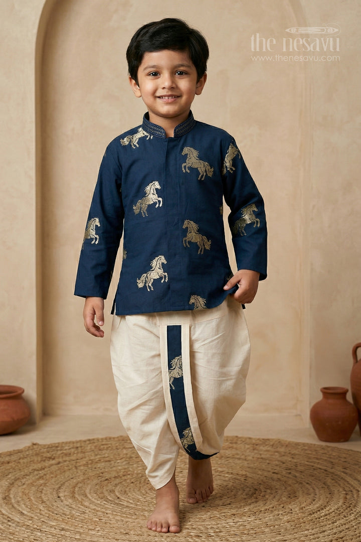 Baby Boy Traditional Dhoti Outfit for Naming Ceremony and Family Functions