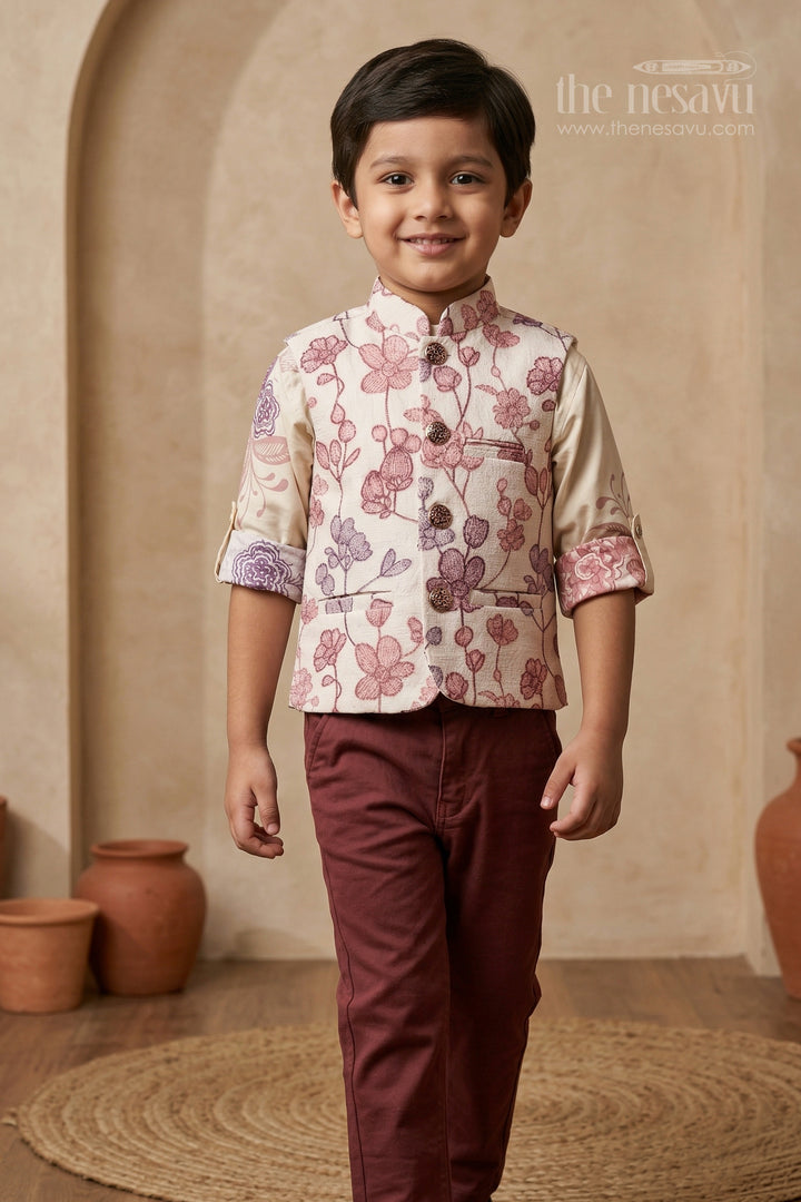 Boys Ethnic Jacket Suit for Weddings and Festive Family Gatherings