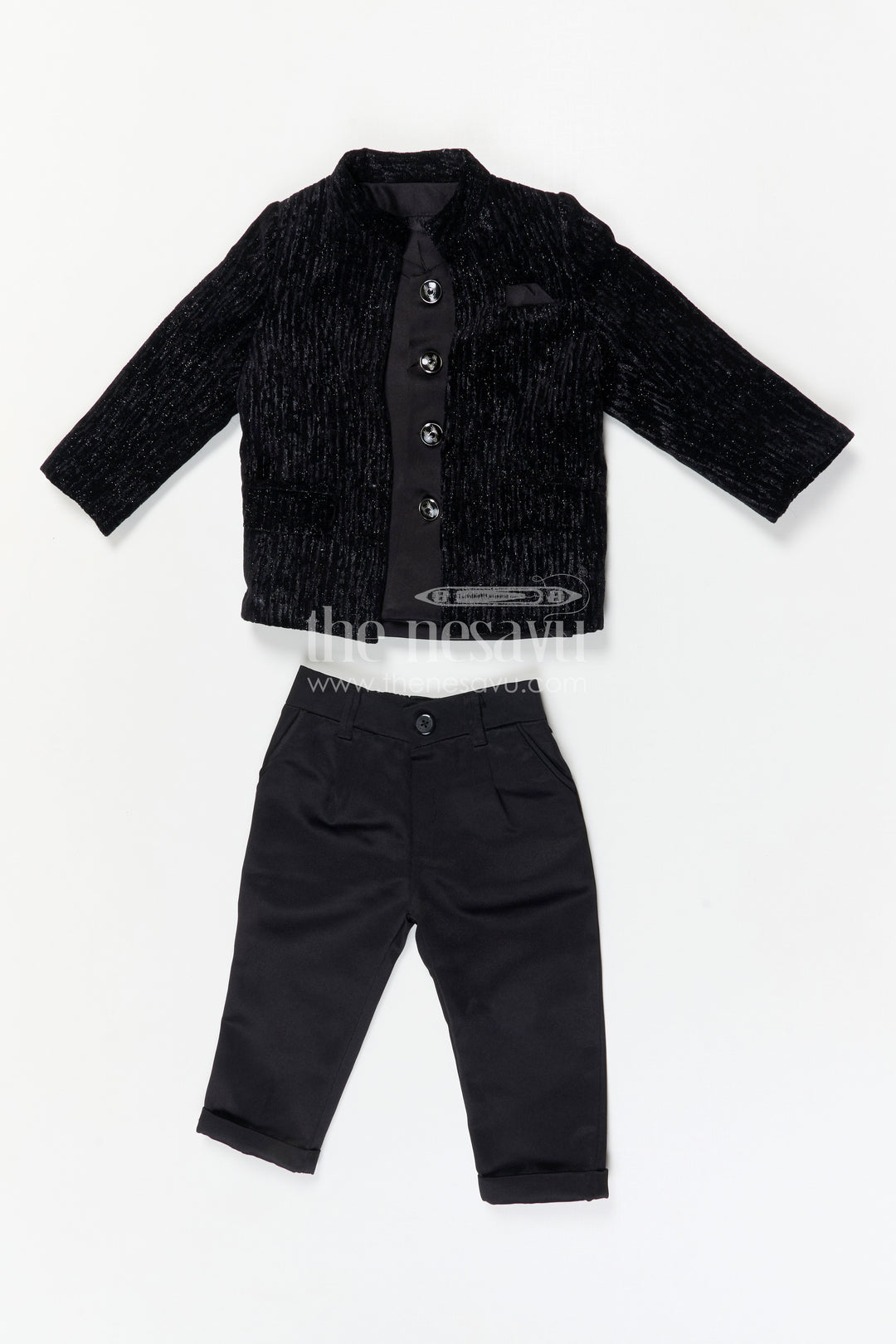 Boys Party Wear Velvet Jacket Set for Weddings and Evening Events