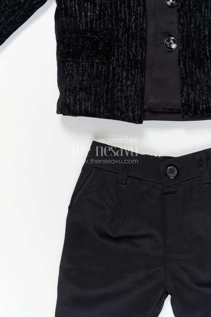 Boys Party Wear Velvet Jacket Set for Weddings and Evening Events