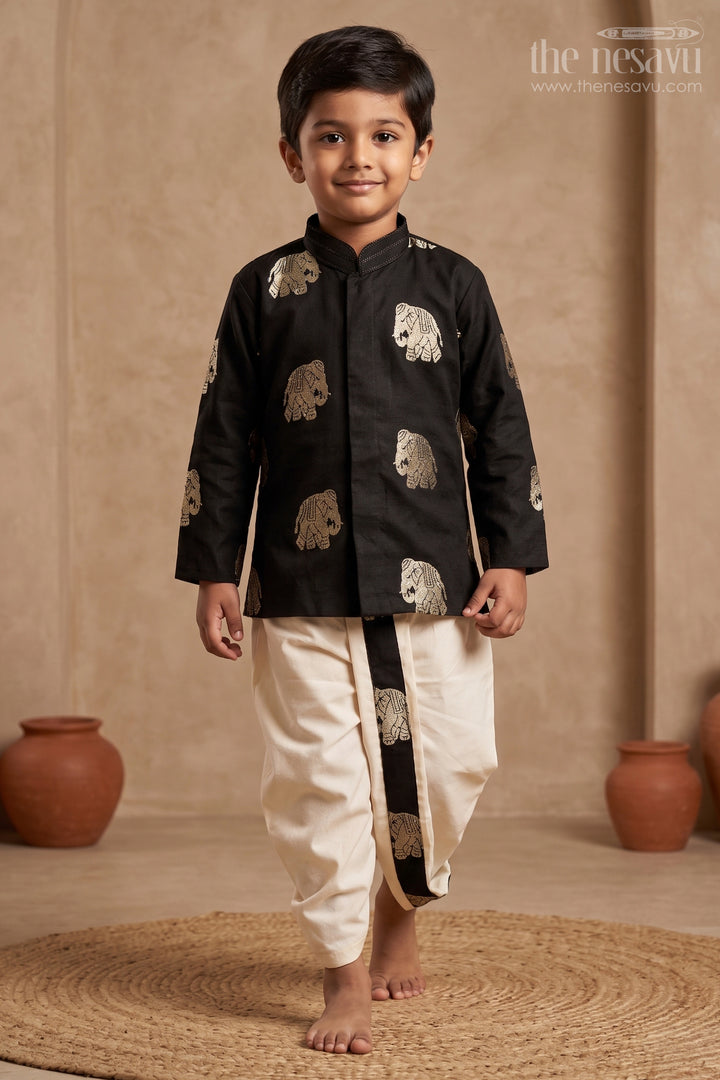 Boys Dhoti Outfit for Temple Ceremonies and Traditional Rituals