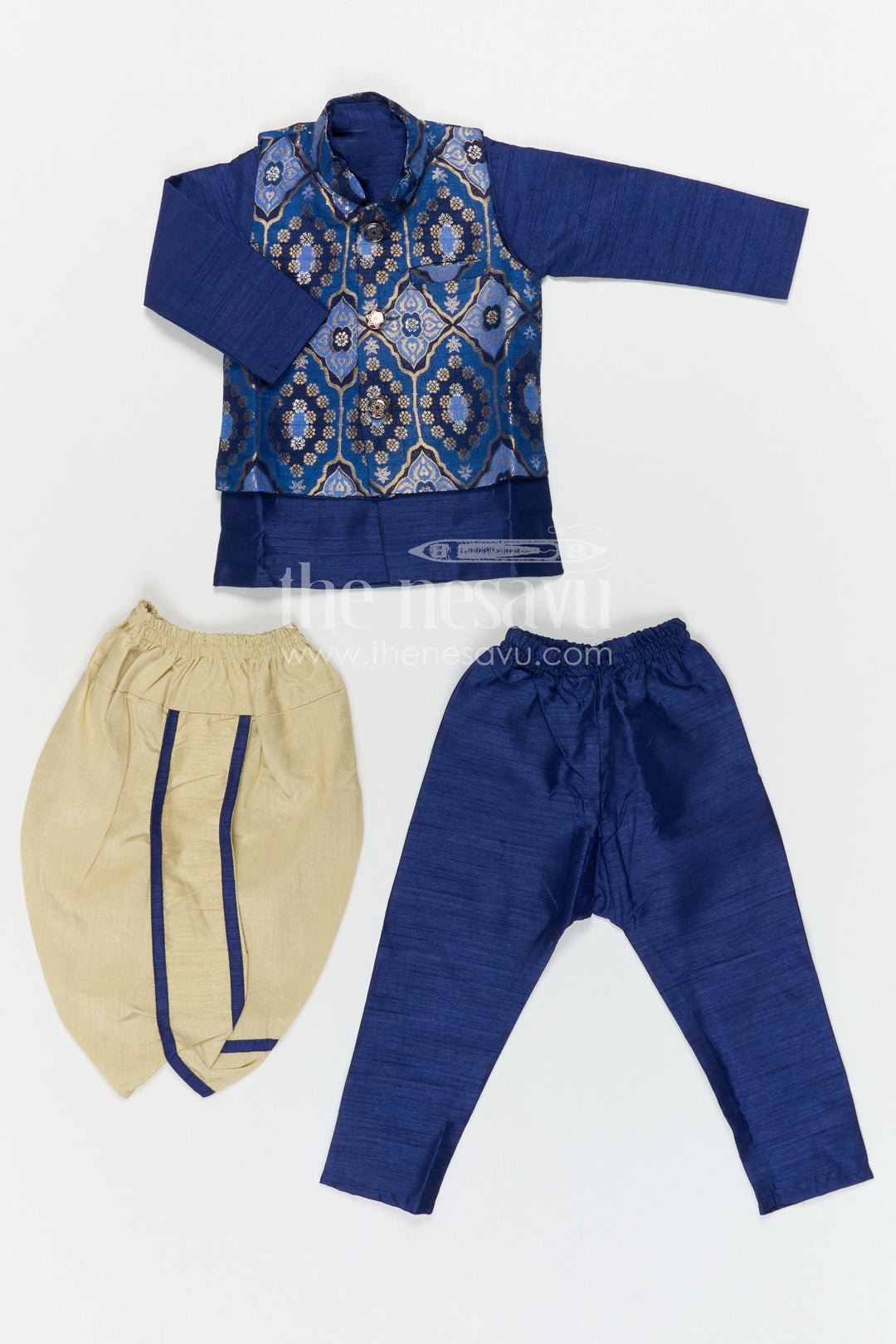 Boys Dhoti Set with Jacket for Traditional Ceremonies and Celebrations