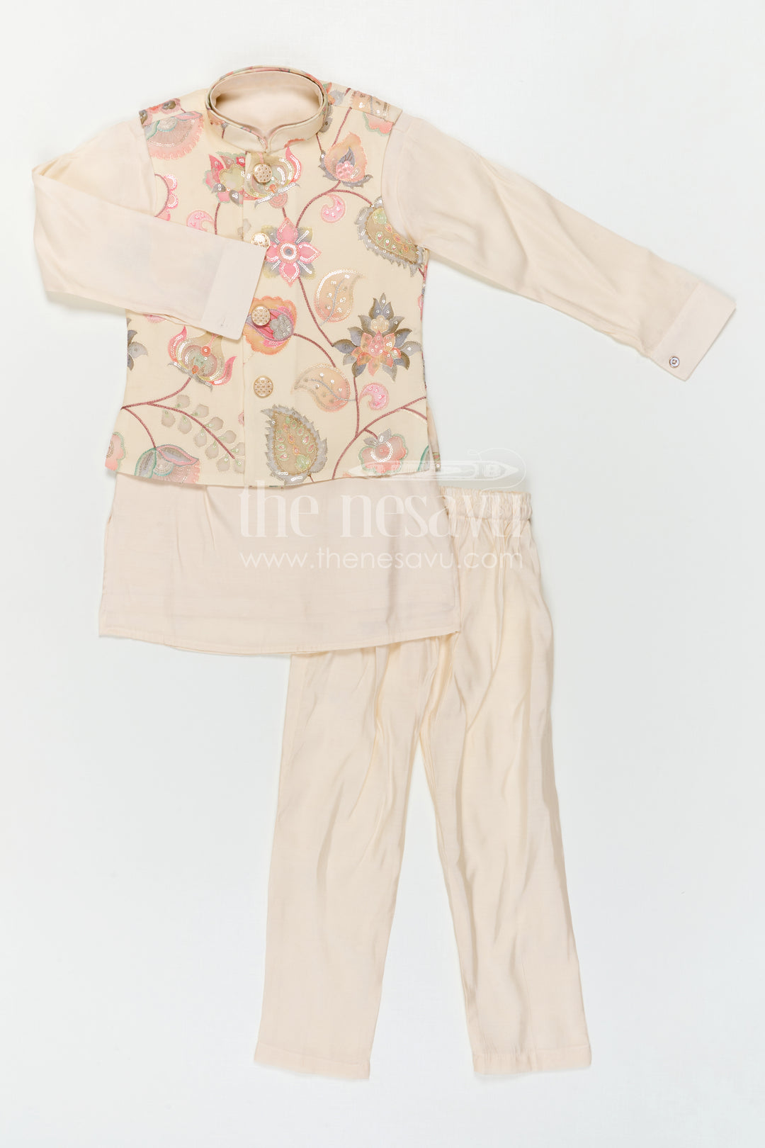 Boys Ethnic Jacket Kurta Set for Celebrations and Family Gatherings