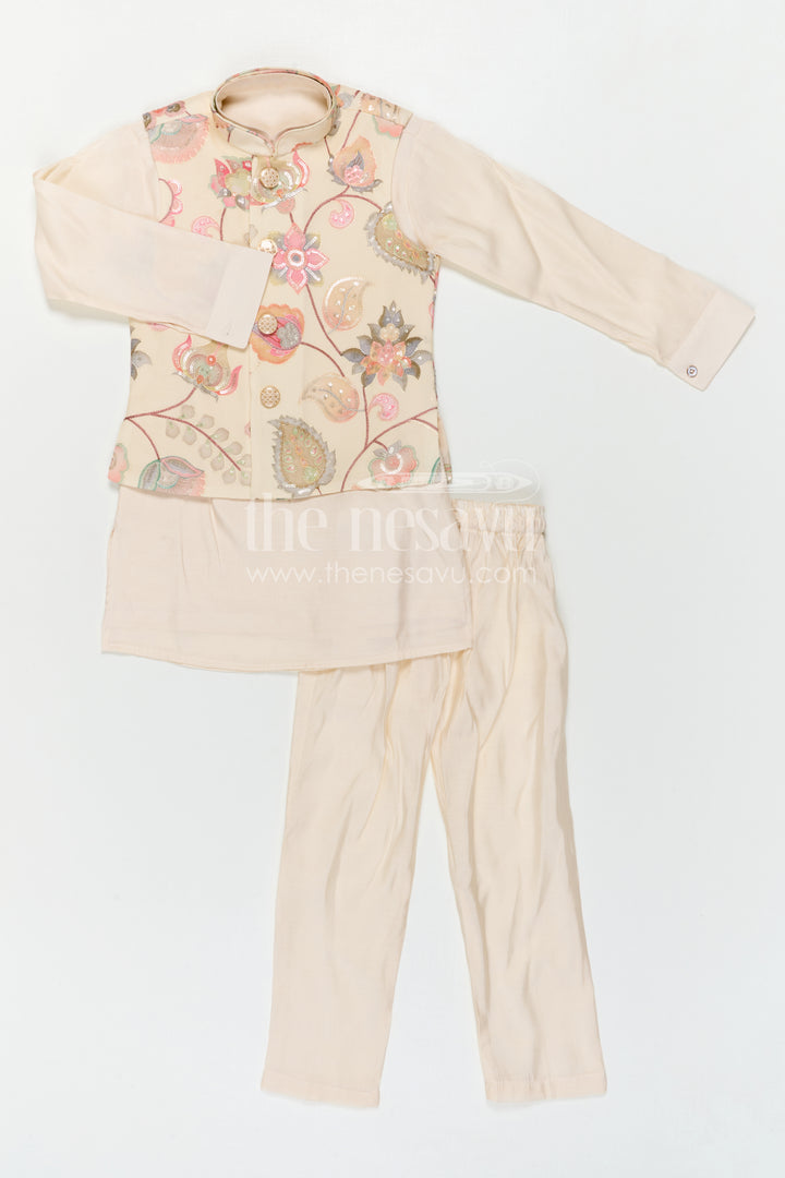 Boys Ethnic Jacket Kurta Set for Celebrations and Family Gatherings