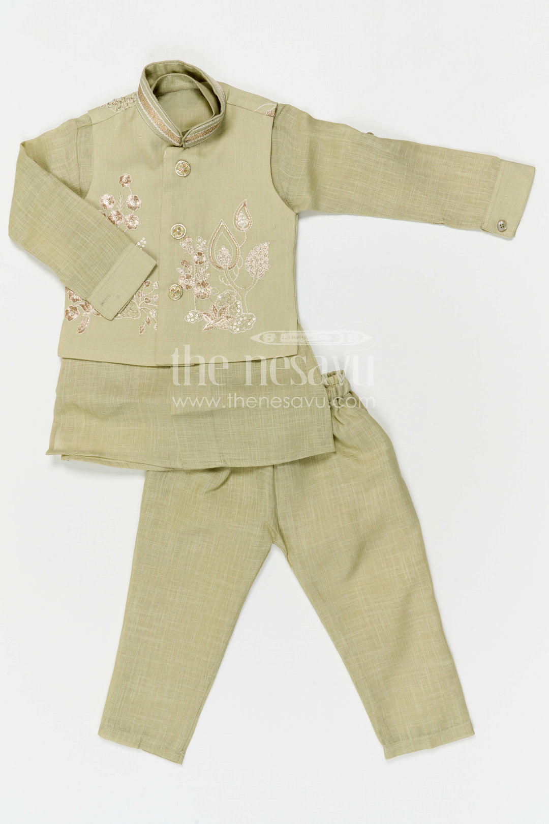 Boys Cotton Jacket Set for Festive Gatherings and Daytime Functions