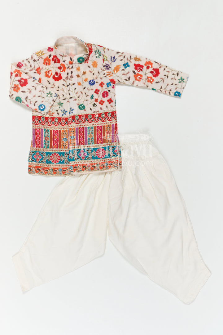 Wedding Wear Kurta Set for Little Boys with Traditional Embroidery