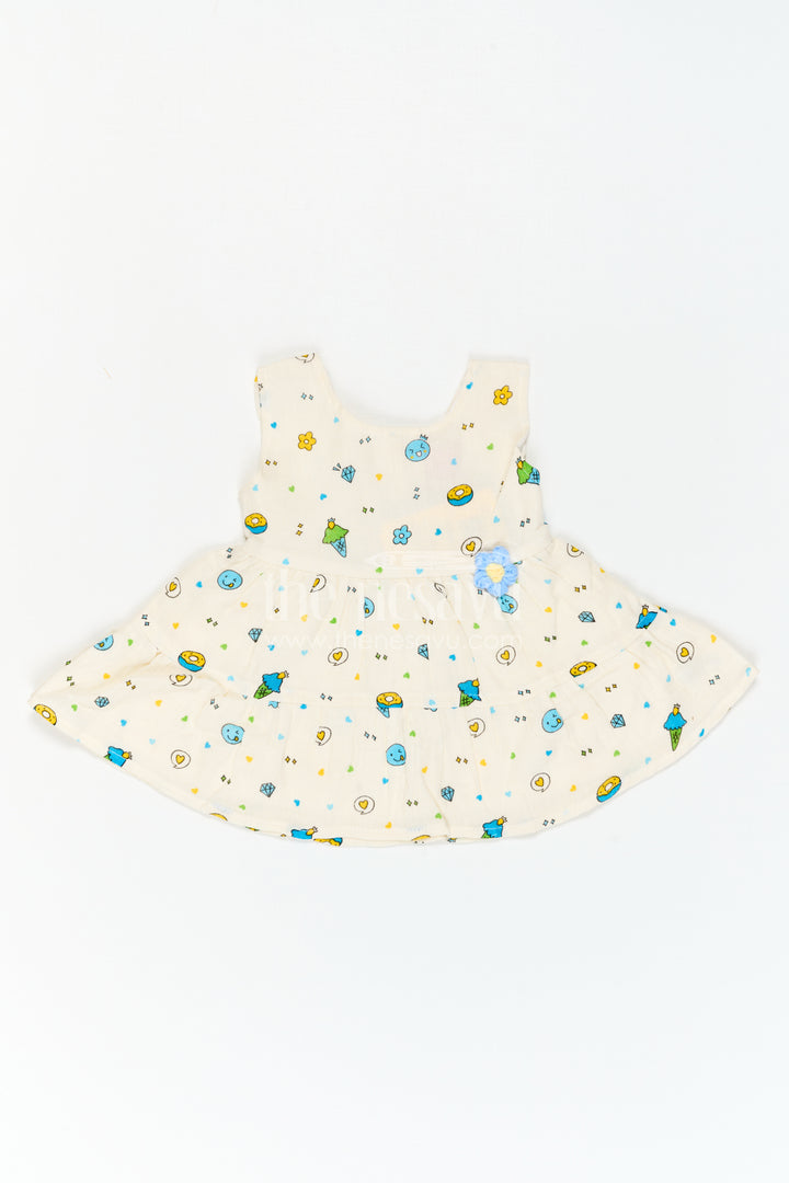 Infant Printed Frock for Family Picnic Days