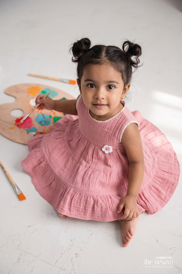 Baby Girl Muslin Frock for Summer Outings Birthdays and Everyday Wear