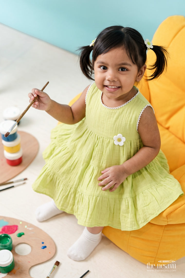 Baby Girl Muslin Frock for Playtime Outings and Summer Celebrations