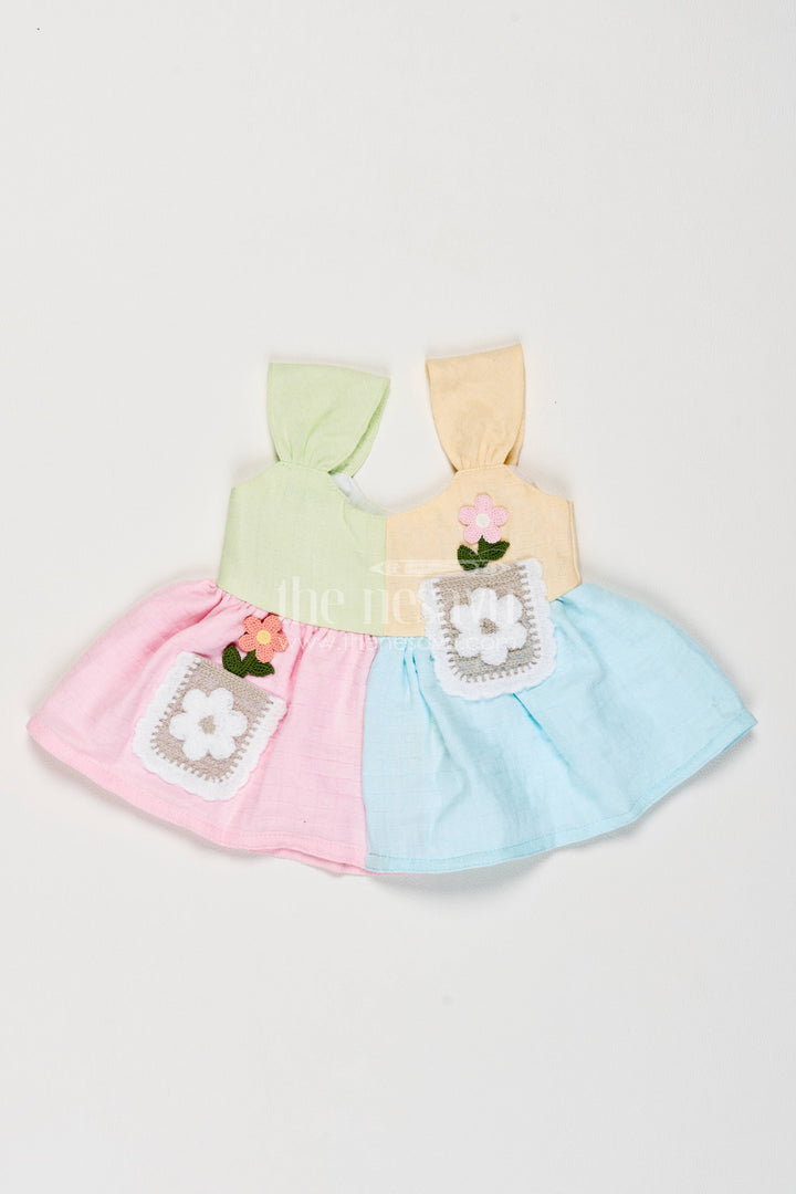 Newborn Baby Dress for Celebrations with Multicolor Designer Detailing