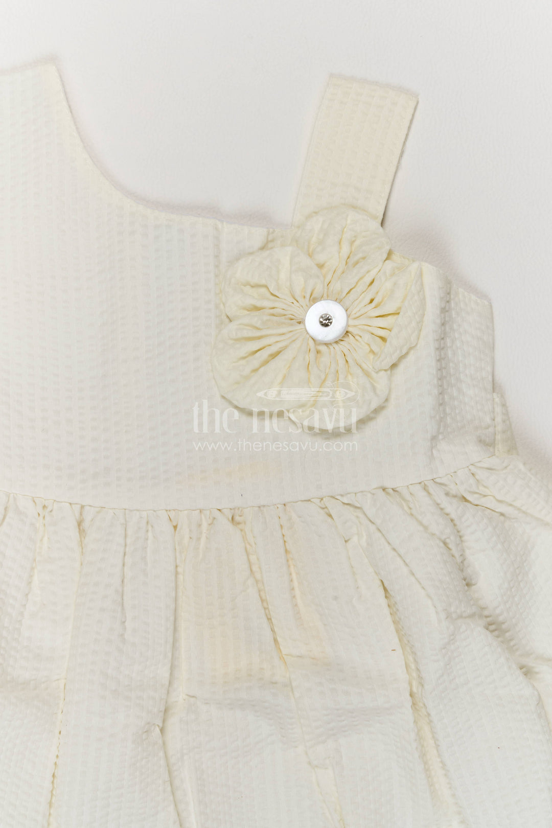 Newborn Baby Dress in Yellow with Floral Detailing for Family Functions