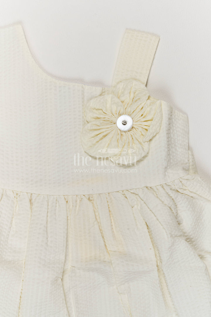 Newborn Baby Dress in Yellow with Floral Detailing for Family Functions