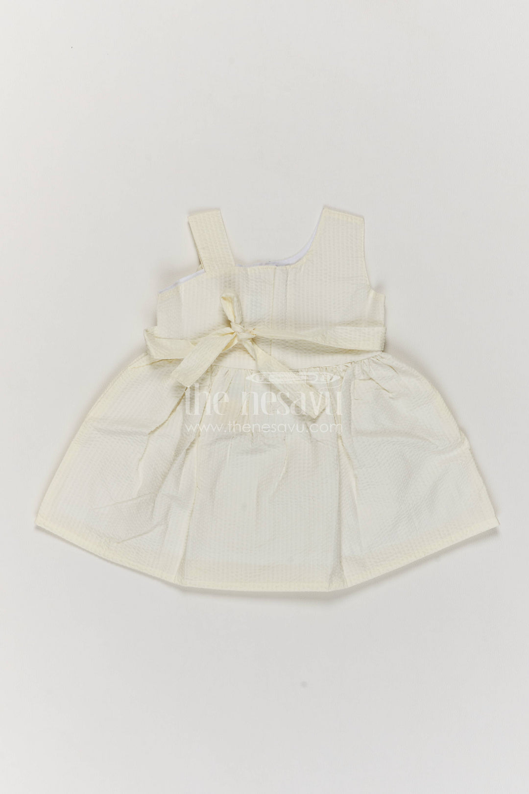 Newborn Baby Dress in Yellow with Floral Detailing for Family Functions