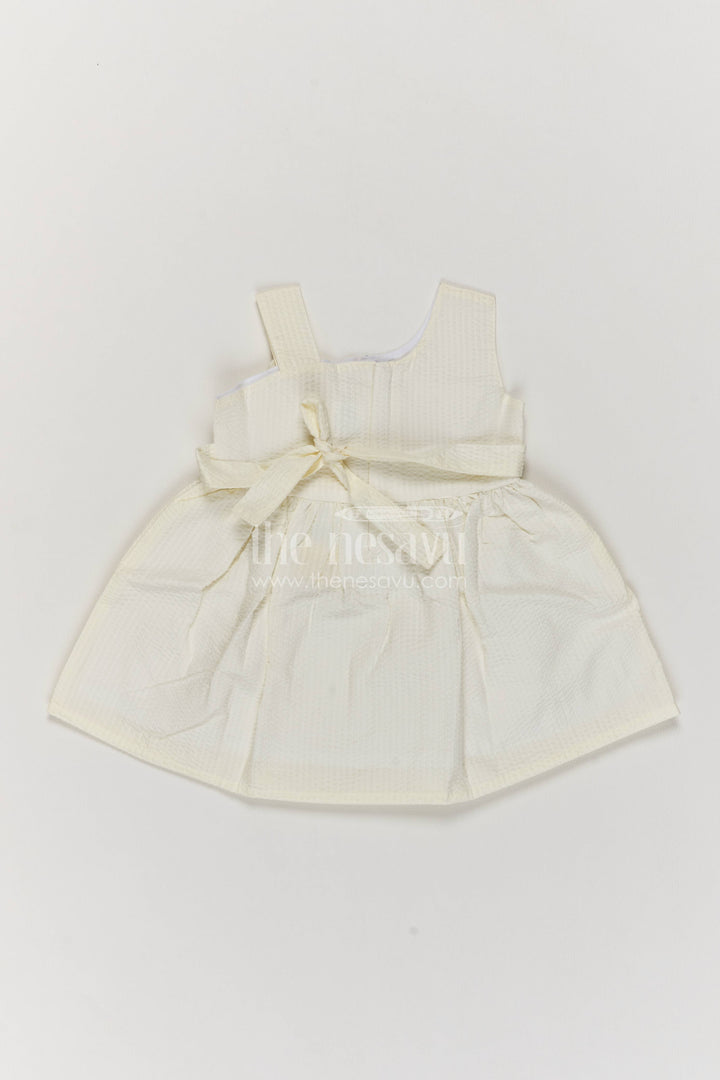 Newborn Baby Dress in Yellow with Floral Detailing for Family Functions