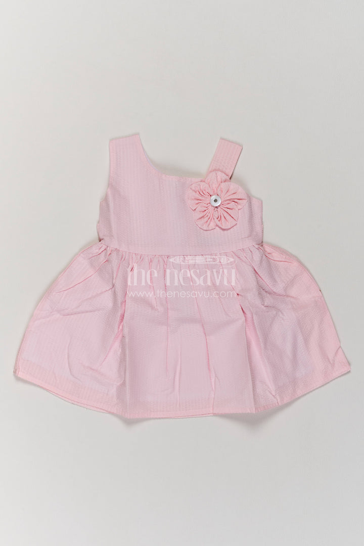 Baby Girl Frock with Floral Detailing in Peach for Special Occasions