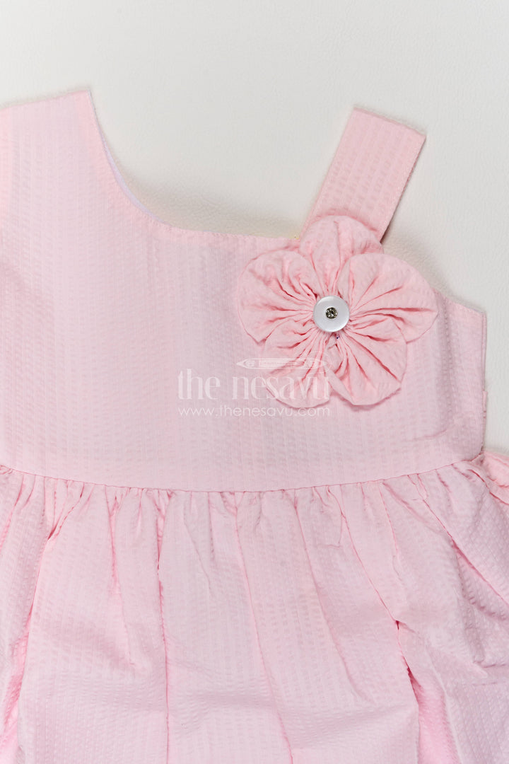 Baby Girl Frock with Floral Detailing in Peach for Special Occasions