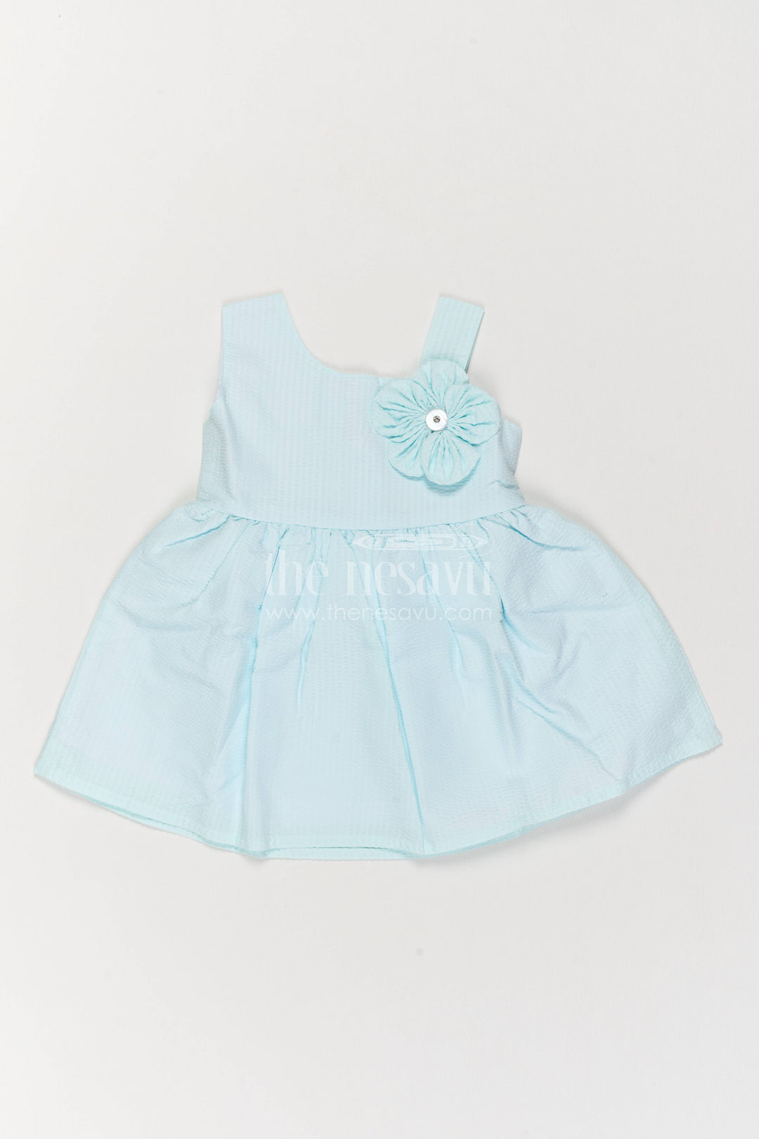 Baby Girl Frock for Kids with Floral Detailing in Blue