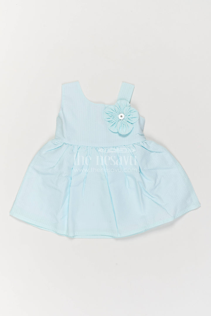 Baby Girl Frock for Kids with Floral Detailing in Blue