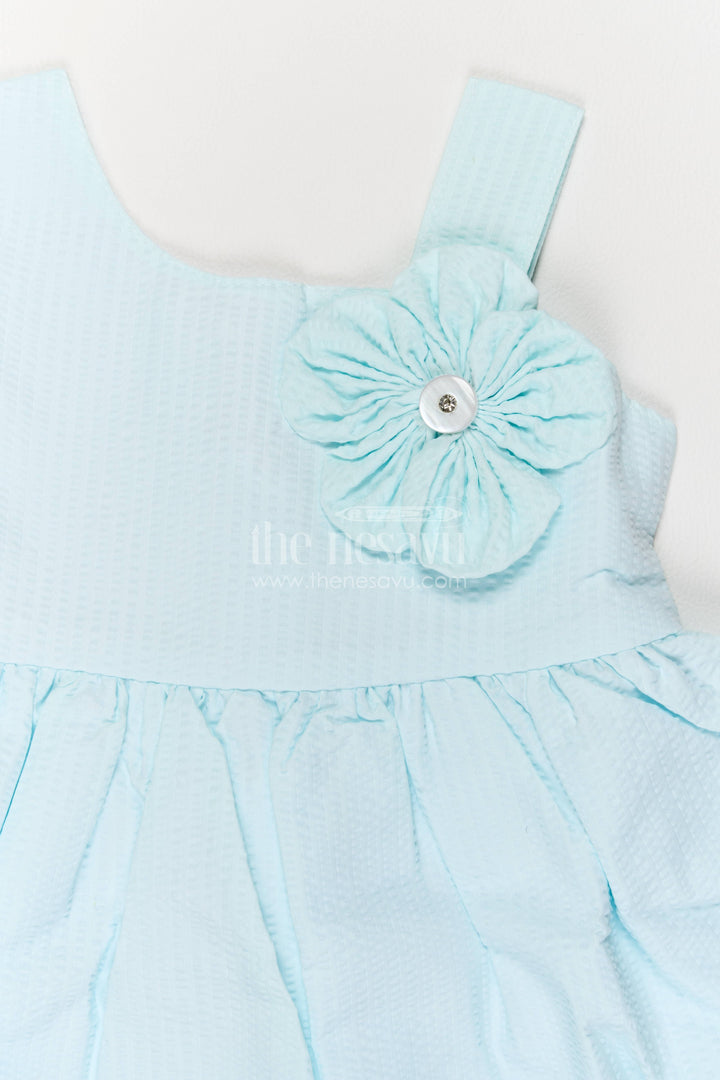 Baby Girl Frock for Kids with Floral Detailing in Blue