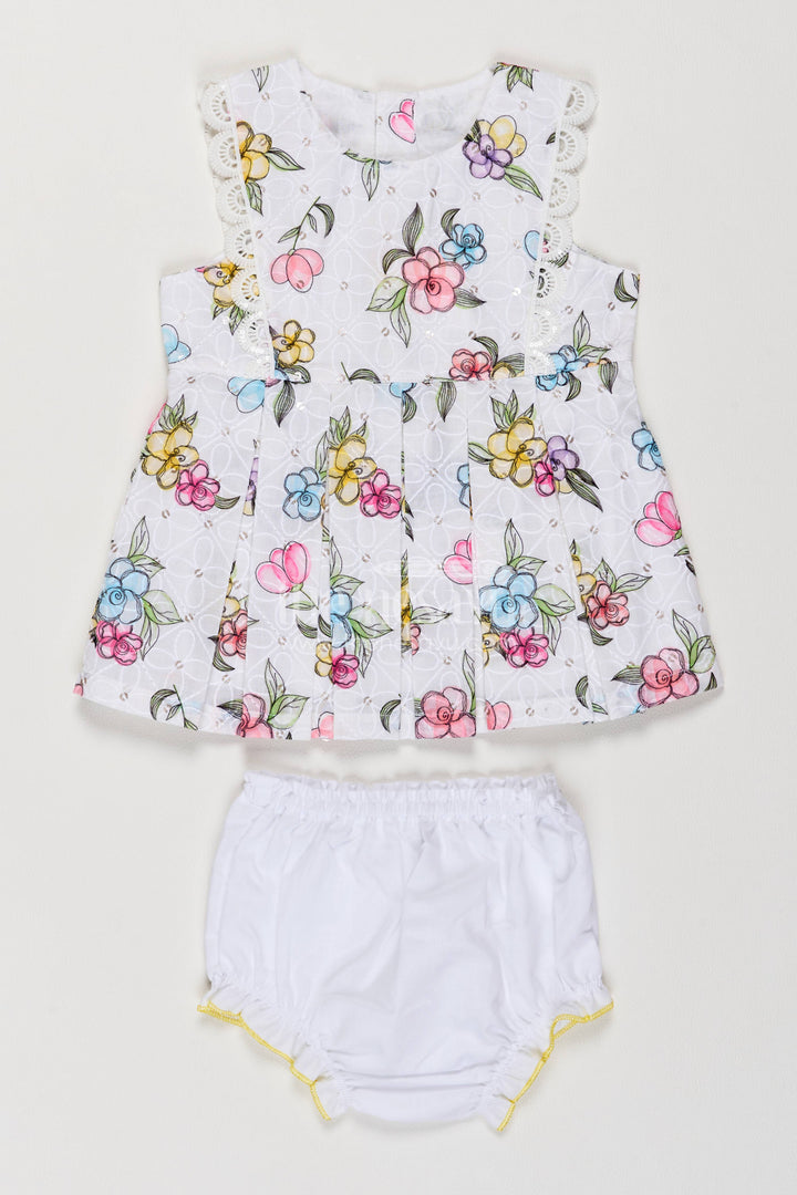 Newborn Cotton Dress with Half White Ruffled Finish for Special Occasions