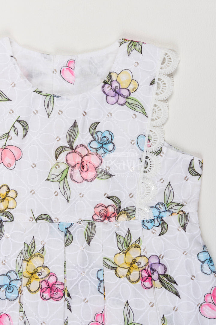 Newborn Cotton Dress with Half White Ruffled Finish for Special Occasions