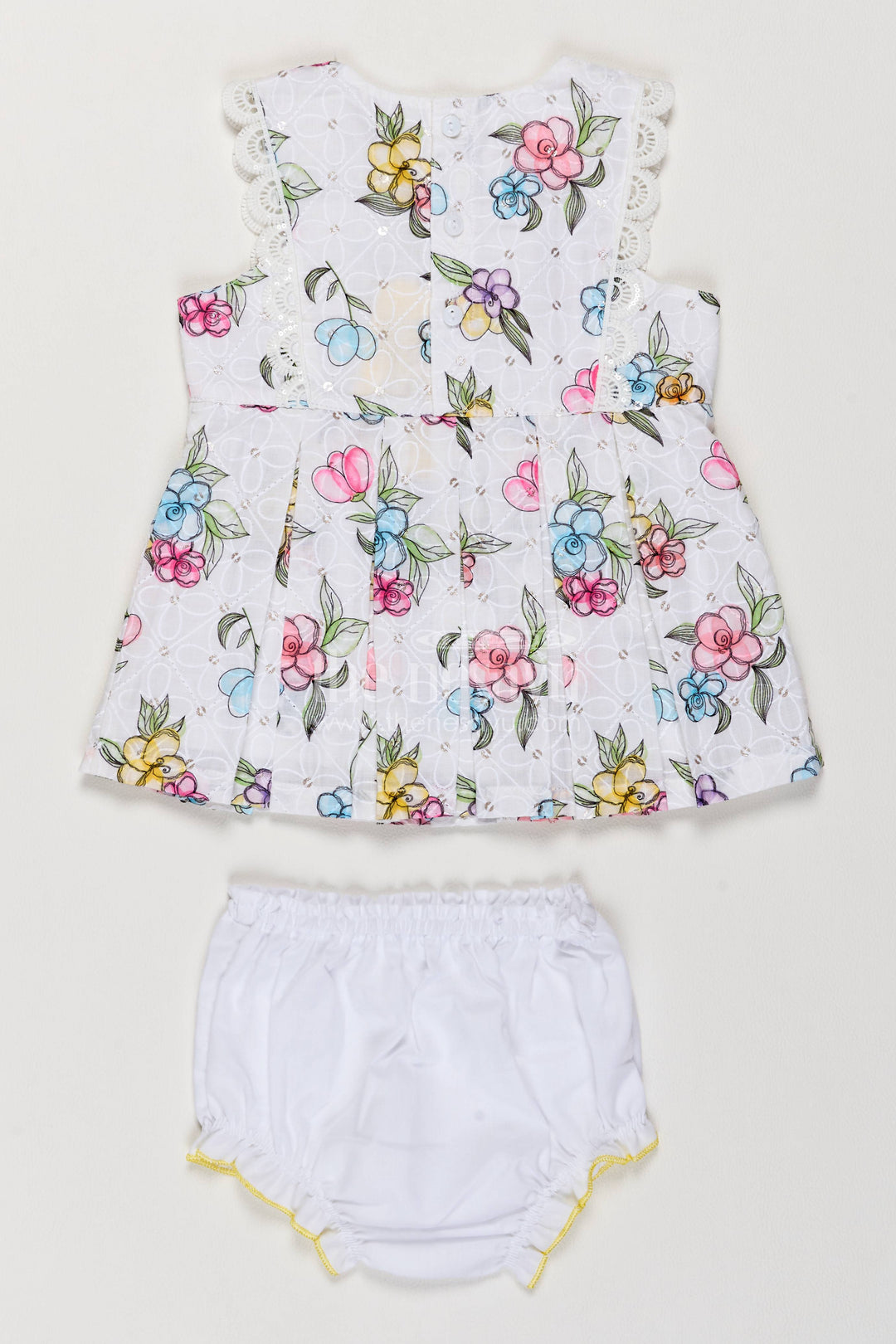 Newborn Cotton Dress with Half White Ruffled Finish for Special Occasions