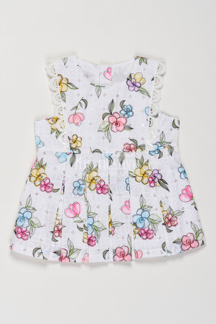 Newborn Cotton Dress with Half White Ruffled Finish for Special Occasions