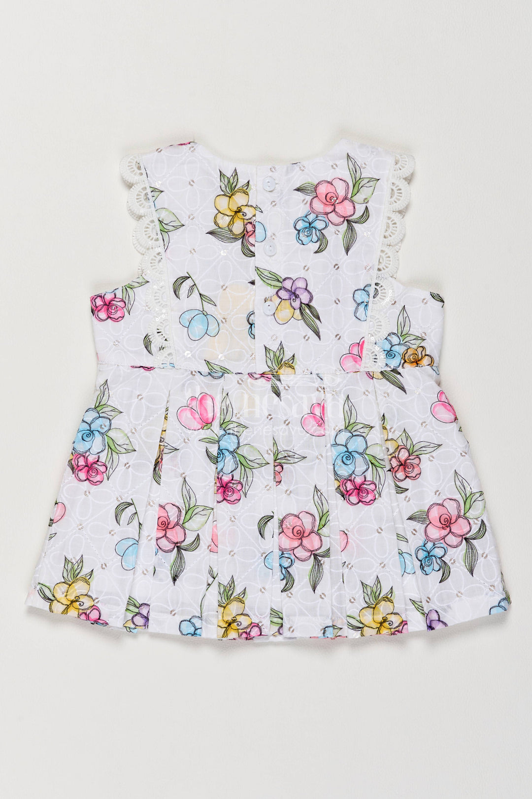 Newborn Cotton Dress with Half White Ruffled Finish for Special Occasions