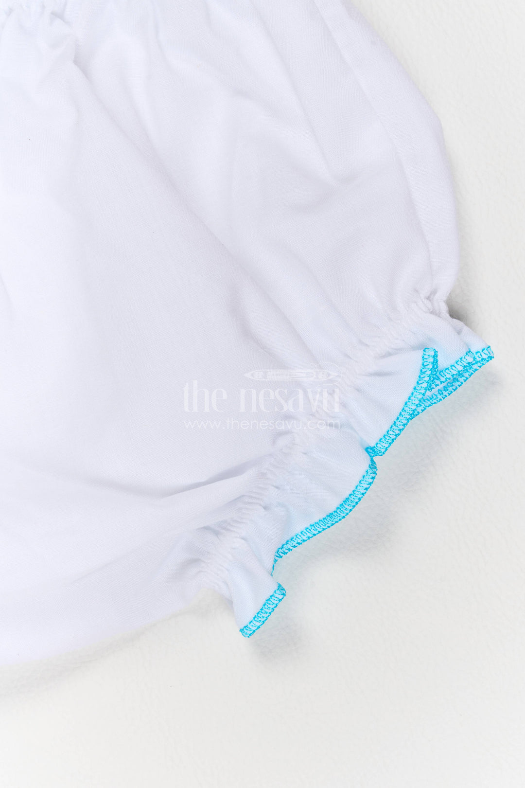 Newborn Cotton Dress with Designer Detailing in Half White