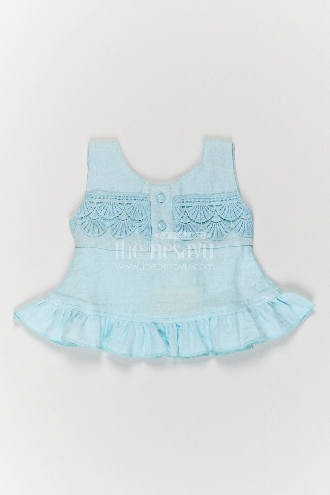 Newborn Cotton Dress for Kids with Designer Detailing in Blue