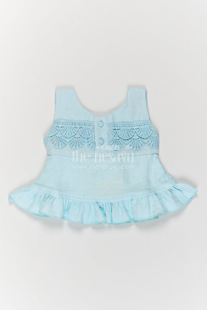 Newborn Cotton Dress for Kids with Designer Detailing in Blue
