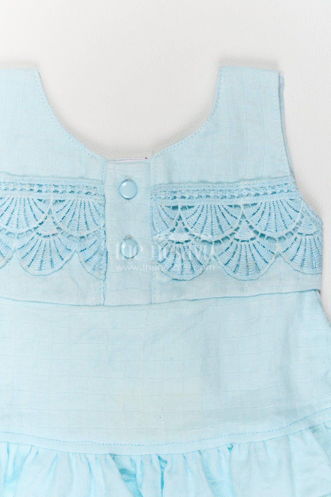 Newborn Cotton Dress for Kids with Designer Detailing in Blue