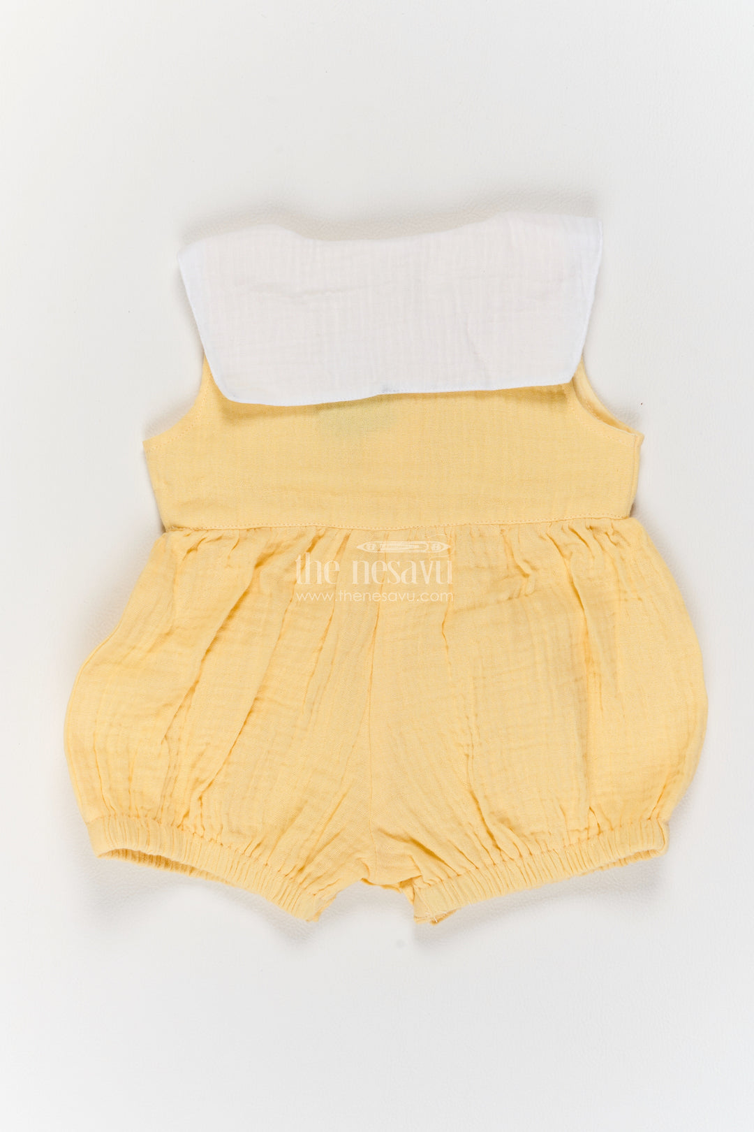 Baby Yellow Flower Collar Muslin Cotton Romper