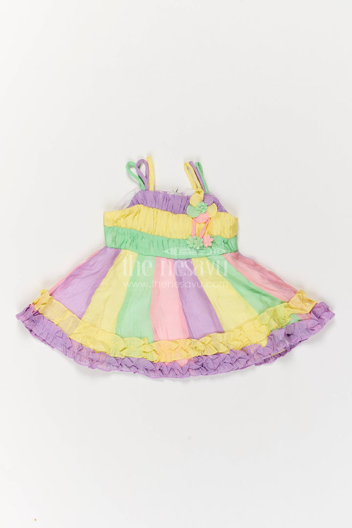 Infant Party Wear Dress with Designer Detailing in Multicolor