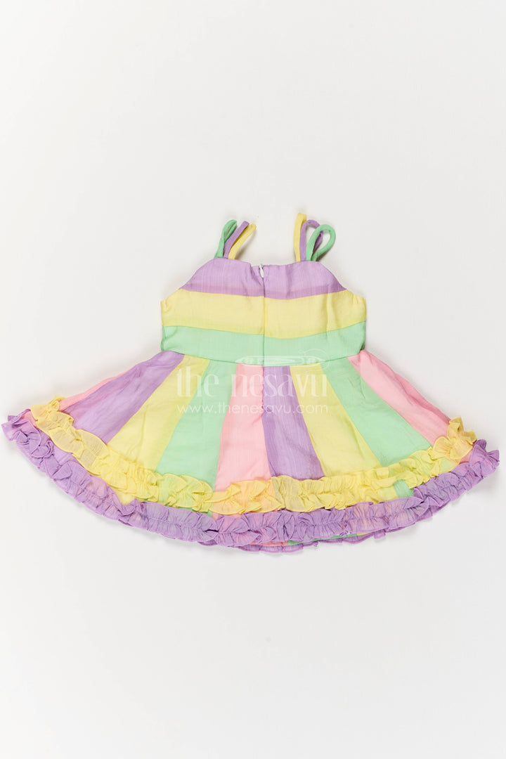 Infant Party Wear Dress with Designer Detailing in Multicolor