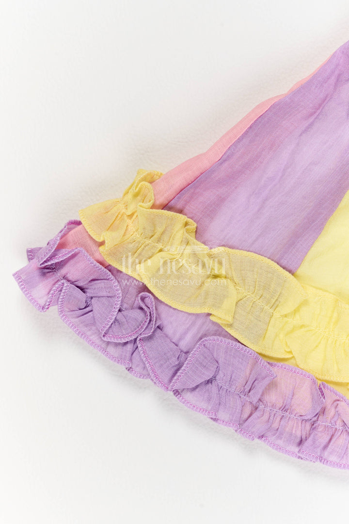 Infant Party Wear Dress with Designer Detailing in Multicolor