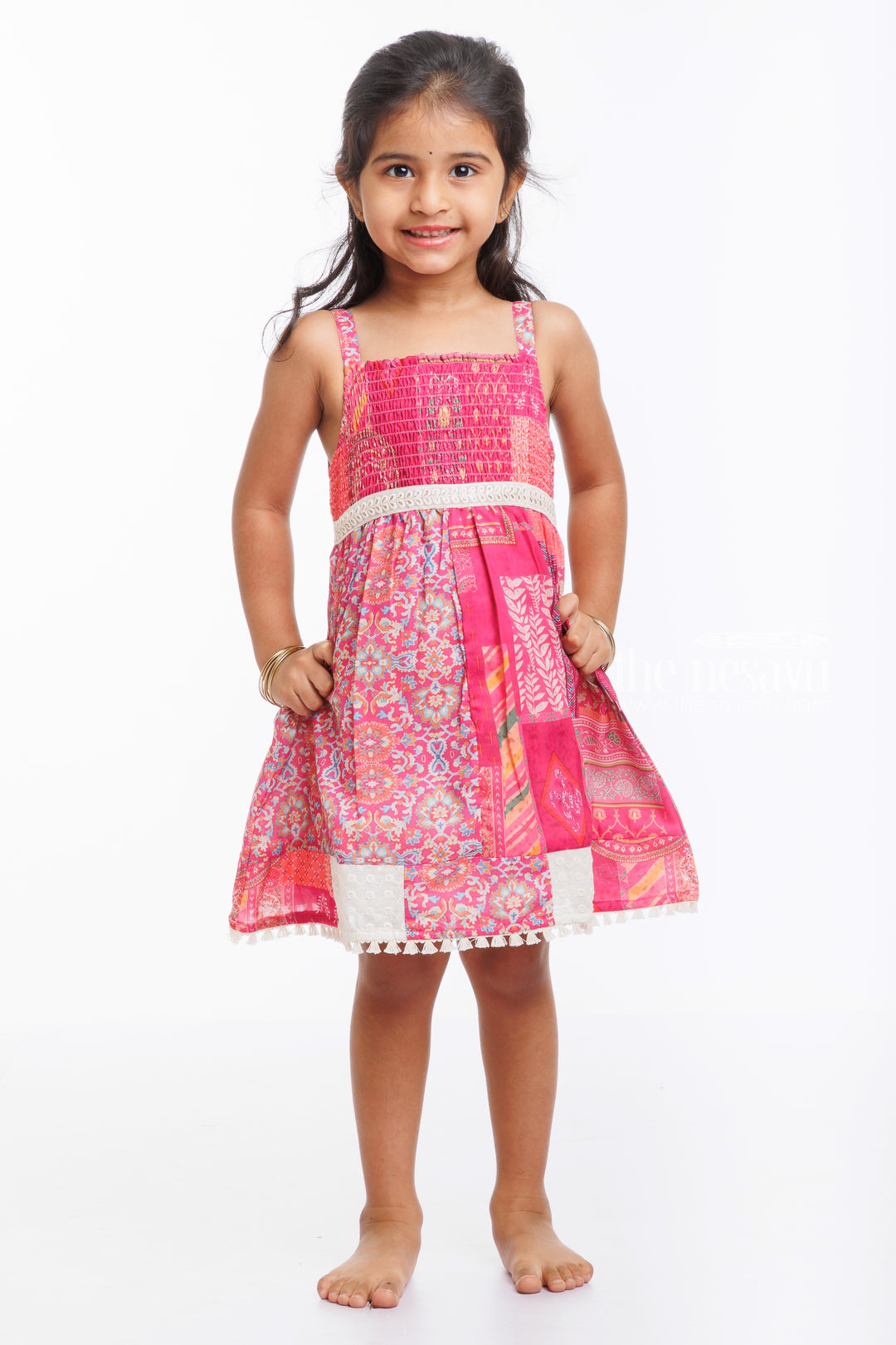 Vibrant Boho-Inspired Floral Cotton Dress for Toddlersplayful & Elegant