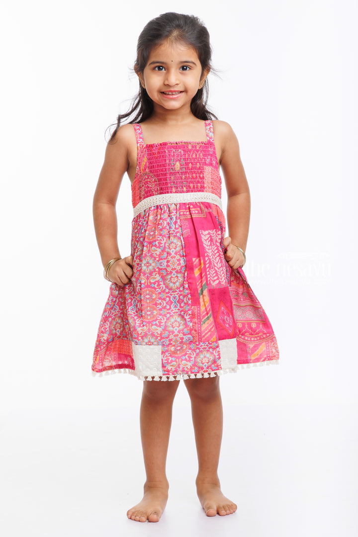 Vibrant Boho-Inspired Floral Cotton Dress for Toddlersplayful & Elegant