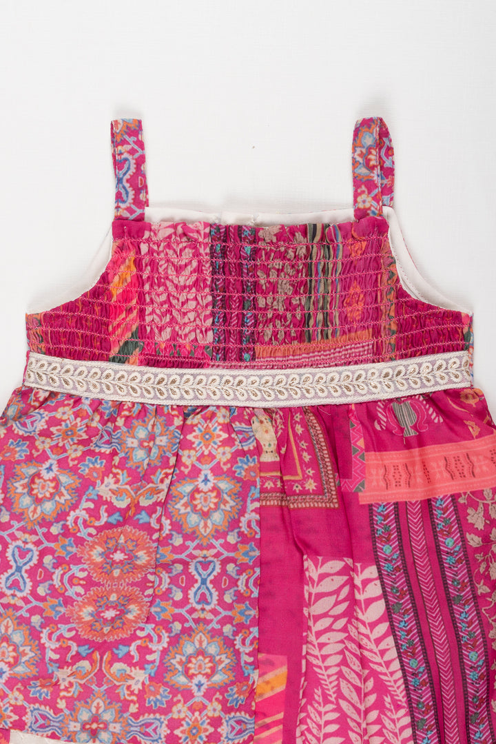 Vibrant Boho-Inspired Floral Cotton Dress for Toddlersplayful & Elegant