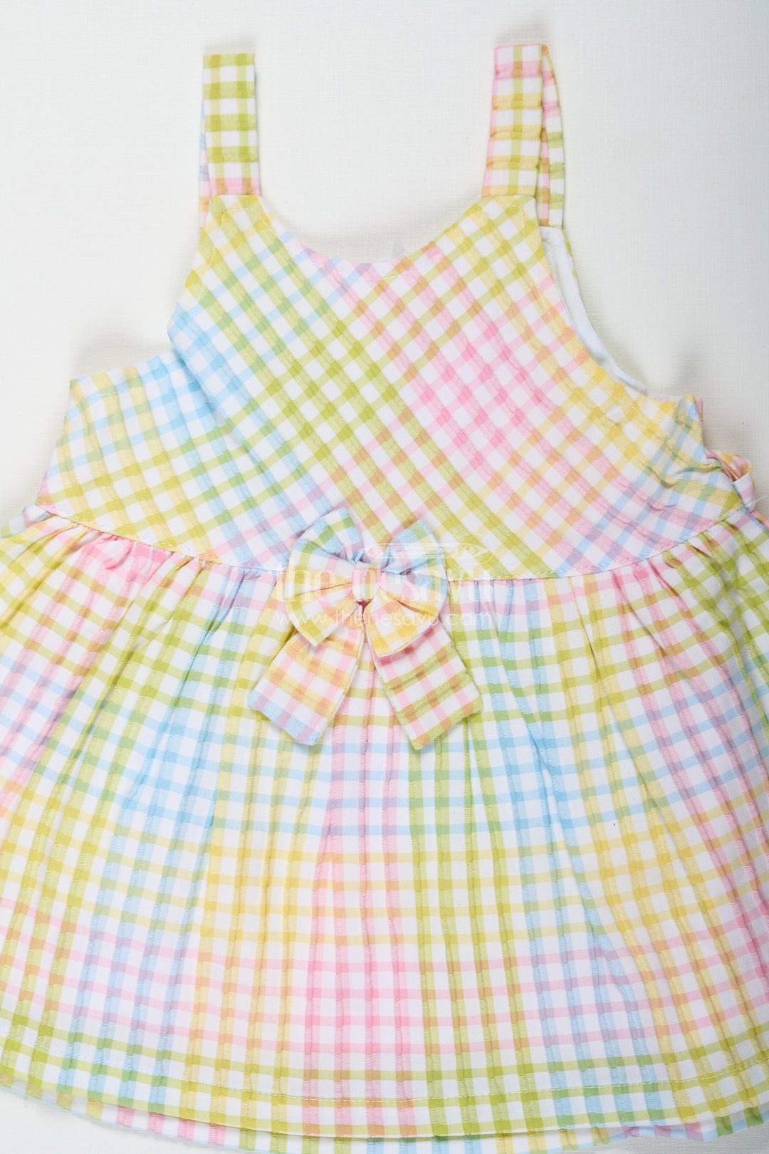 Stylish Frocks for Baby Girl in Soft Cotton with Multicolor Checks and Matching Bloomers