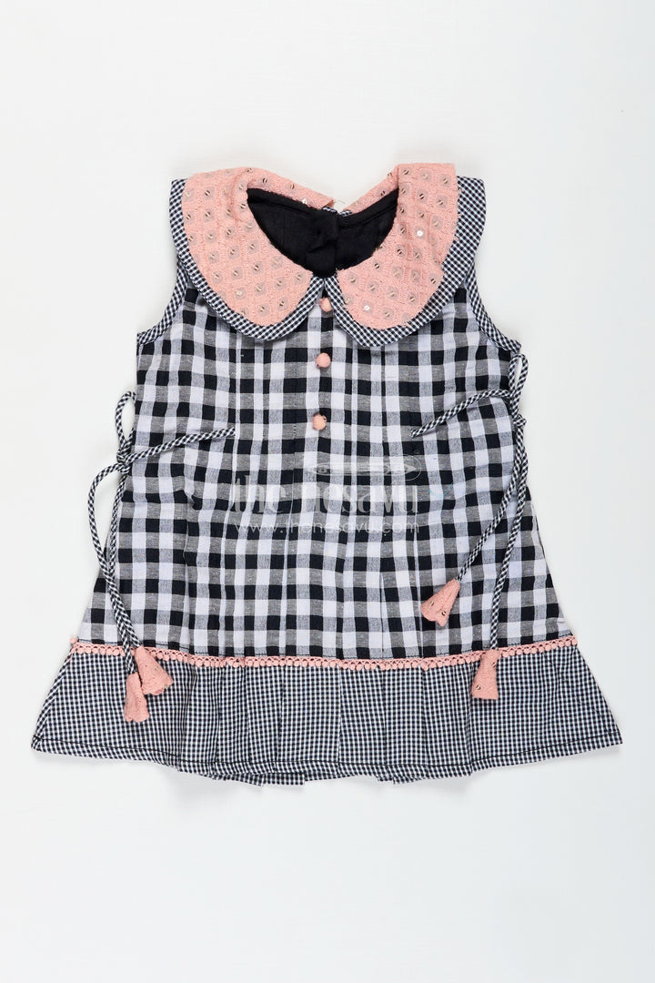 Formal Party Frock For Kids Classic Checkered Style